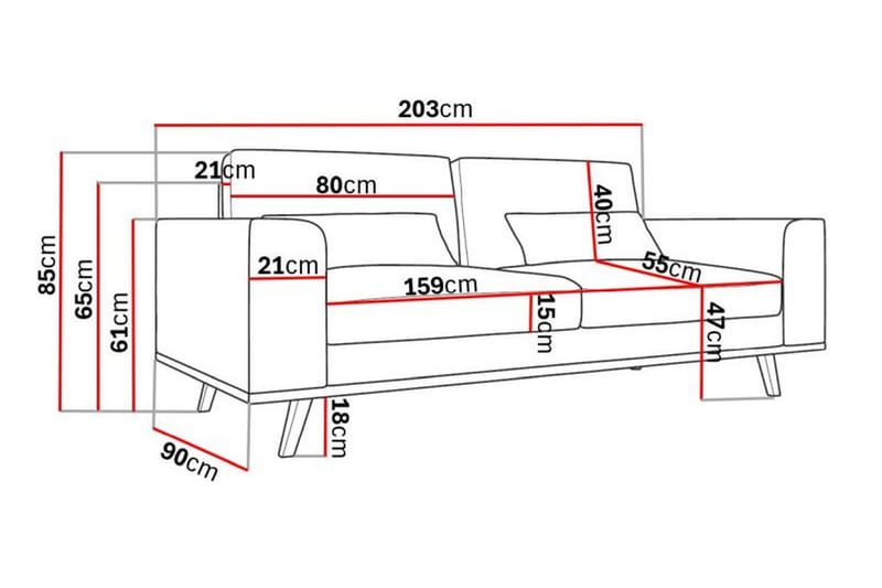 2-sits Linnesoffa Haga - Beige - Möbler - Soffa - 2 sits soffa