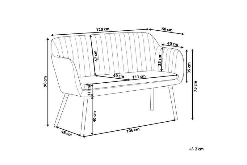 2-sits Soffa Bergendal - Svart - Möbler - Soffa - 2 sits soffa