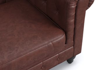 2-sits Soffa Chester Lyx - Mörkbrun PU - Möbler - Soffa - Chesterfield soffa