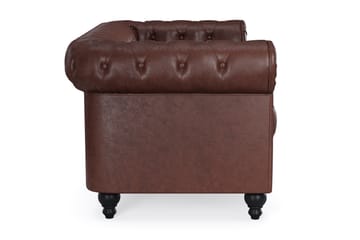 2-sits Soffa Chester Lyx - Mörkbrun PU - Möbler - Soffa - Chesterfield soffa