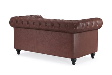 2-sits Soffa Chester Lyx - Mörkbrun PU - Möbler - Soffa - Chesterfield soffa