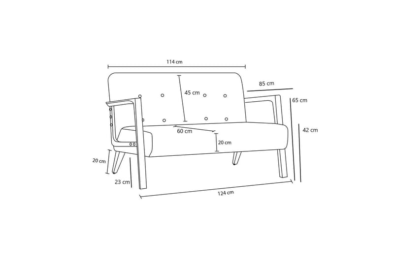 2-sits Soffa Geenvale - Antracit - Möbler - Soffa - 2 sits soffa