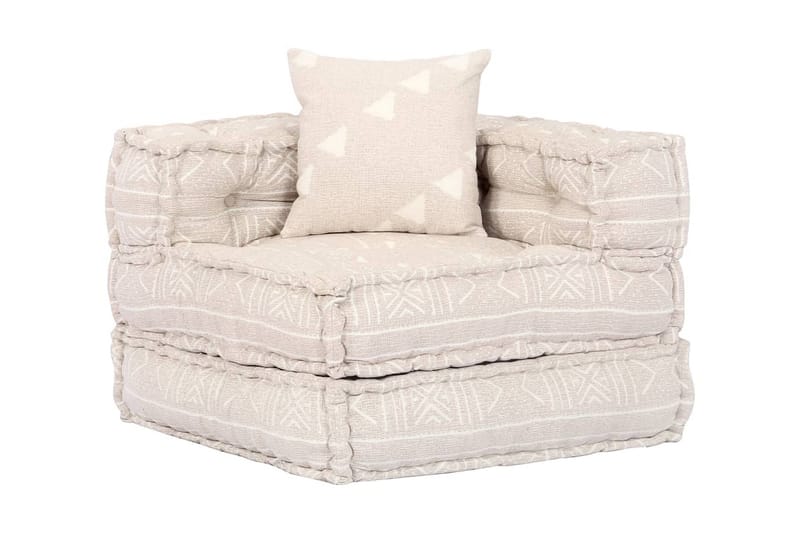 Modulpuff 2-sits beige tyg - Beige - Möbler - Soffa - 2 sits soffa