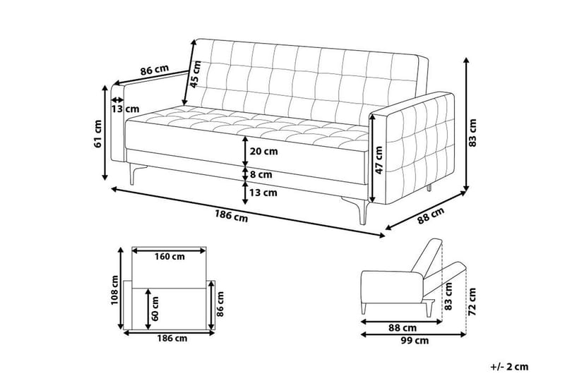 2-4 sits Soffa Najera - Rosa - Möbler - Soffa - 3 sits soffa