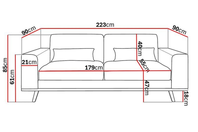 3-sits Konstlädersoffa Haga - Brun - Möbler - Soffa - 3 sits soffa