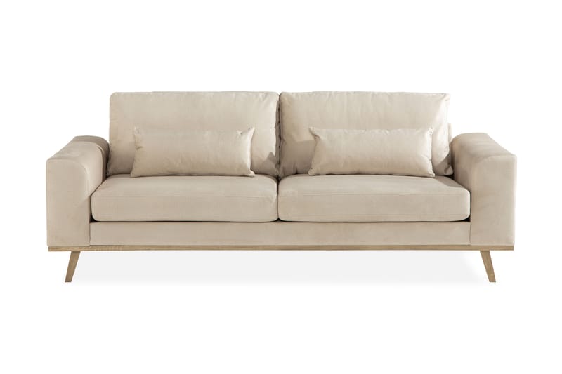 3-sits Sammetssoffa Haga - Beige - Möbler - Soffa - 3 sits soffa