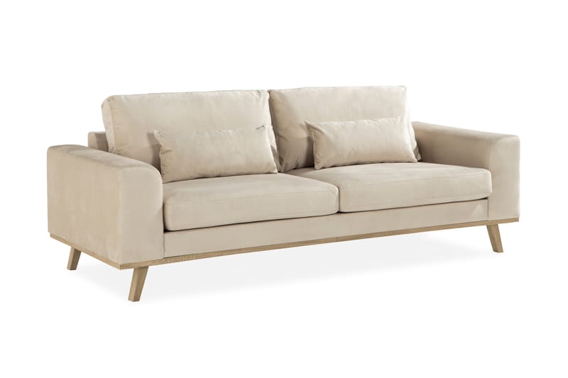 3-sits Sammetssoffa Haga - Beige - Möbler - Soffa - 3 sits soffa