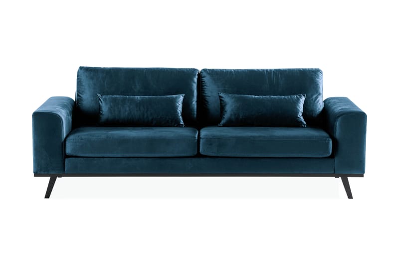 3-sits Sammetssoffa Haga - Blå - Skinnsoffa - 3 sits soffa - Sammetssoffa - 2 sits soffa - 4 sits soffa - Soffa