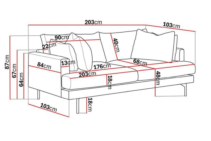 3-sits Soffa Menard - Beige - Möbler - Soffa - 3 sits soffa