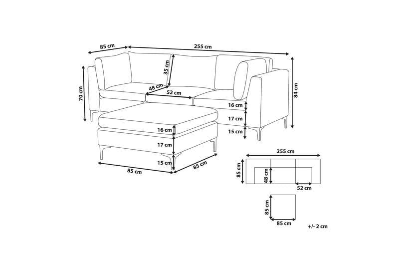 3-sits Soffa Samkom med Fotpall - Sammet/Grön - Möbler - Soffa - 3 sits soffa