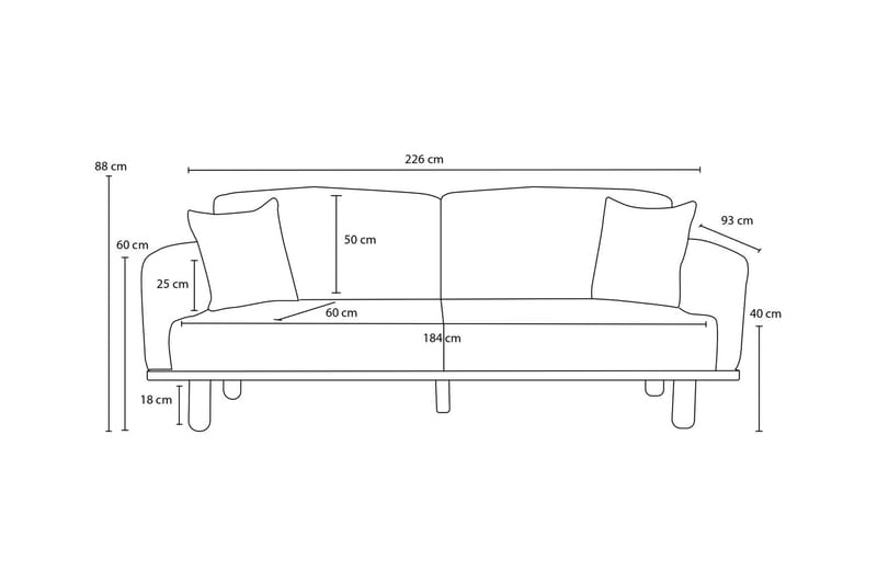 3-sits Soffa Arman - Creme - Möbler - Soffa - 3 sits soffa