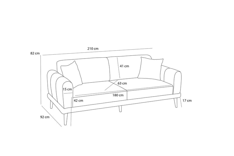 3-sits Soffa Khambalia - Antracit - Möbler - Soffa - 3 sits soffa