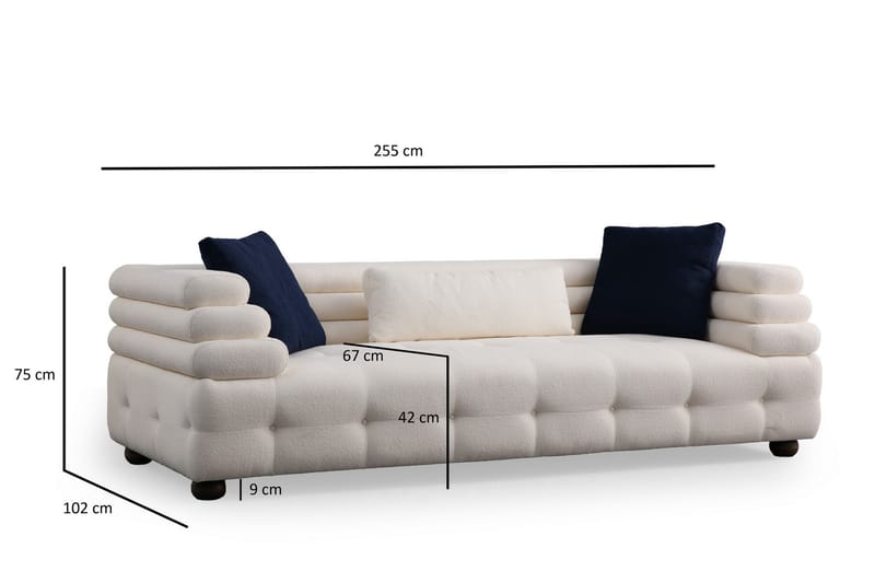 3-sits Soffa Namarta - Vit - M�öbler - Soffa - 3 sits soffa