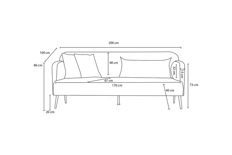 3-sits Soffa Revos - Brun - Möbler - Soffa - 3 sits soffa