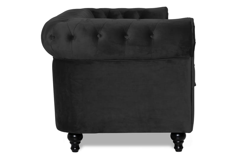 Sammetssoffa Walton Lyx 3-sits - Svart - Möbler - Soffa - 3 sits soffa