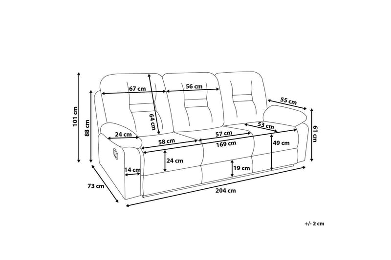 Soffa 3 Sits Bergen - Grå - Möbler - Soffa - 3 sits soffa