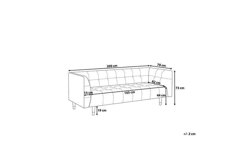 Soffa 3 Sits Byske - Svart - Möbler - Soffa - 3 sits soffa