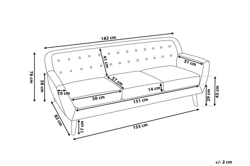 Soffa 3 Sits Motala - Blå - Möbler - Soffa - 3 sits soffa