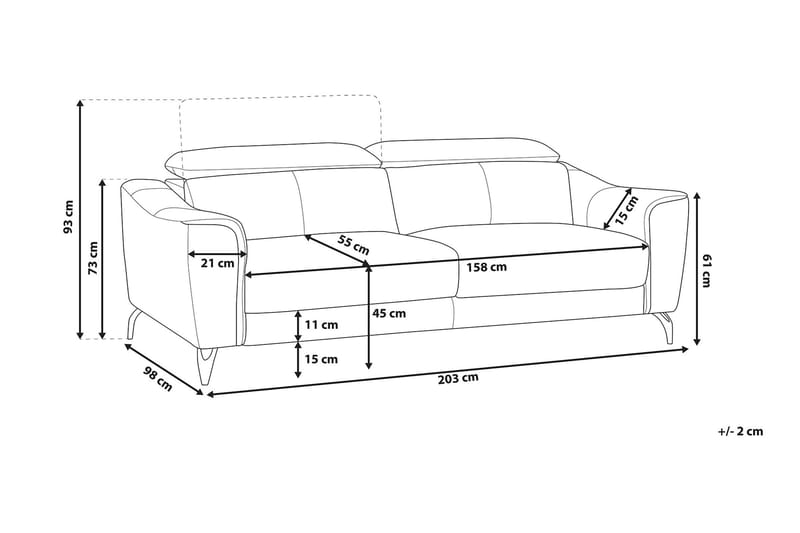 Soffa 3 Sits Narwik - Brun - Möbler - Soffa - 3 sits soffa