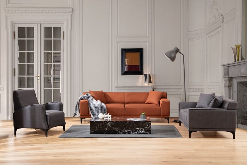 Soffa 3-sits Smithton - Orange - Möbler - Soffa - 3 sits soffa