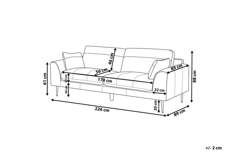 Soffa 3 Sits Torget - Svart - Möbler - Soffa - 3 sits soffa