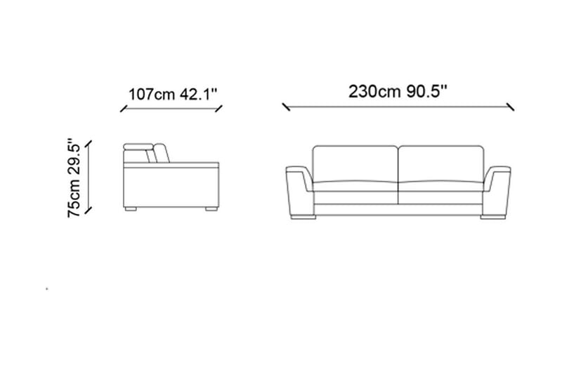 Soffa Ahipara 3-sits - Grå - Möbler - Soffa - 3 sits soffa