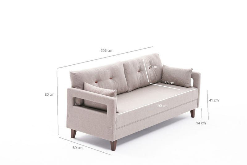 Soffa Burkina 3-sits - Cream - Möbler - Soffa - 3 sits soffa