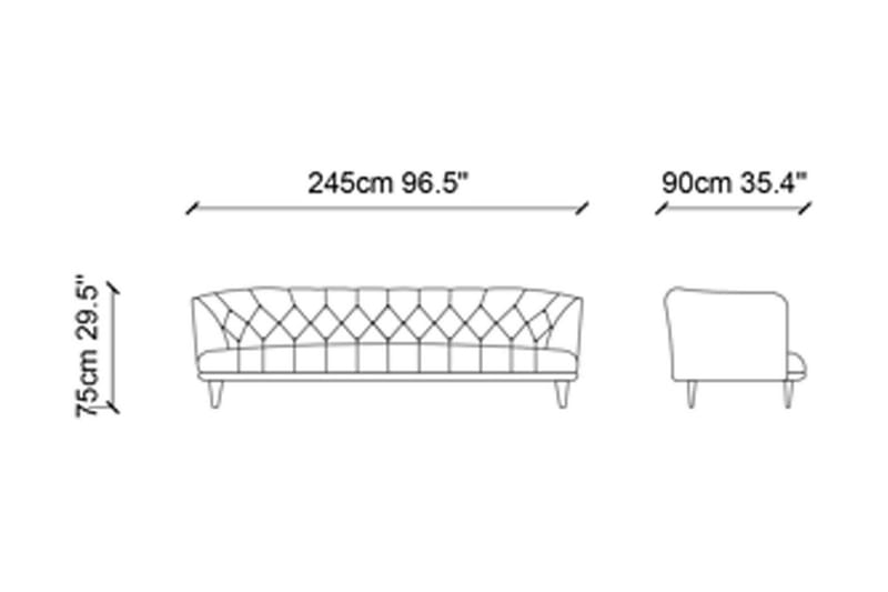 Soffa Doyleston 3-sits - Brun - Möbler - Soffa - 3 sits soffa