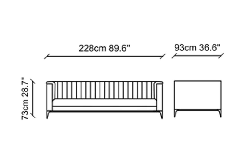 Soffa Marokopa 3-sits - Grå - Möbler - Soffa - 3 sits soffa