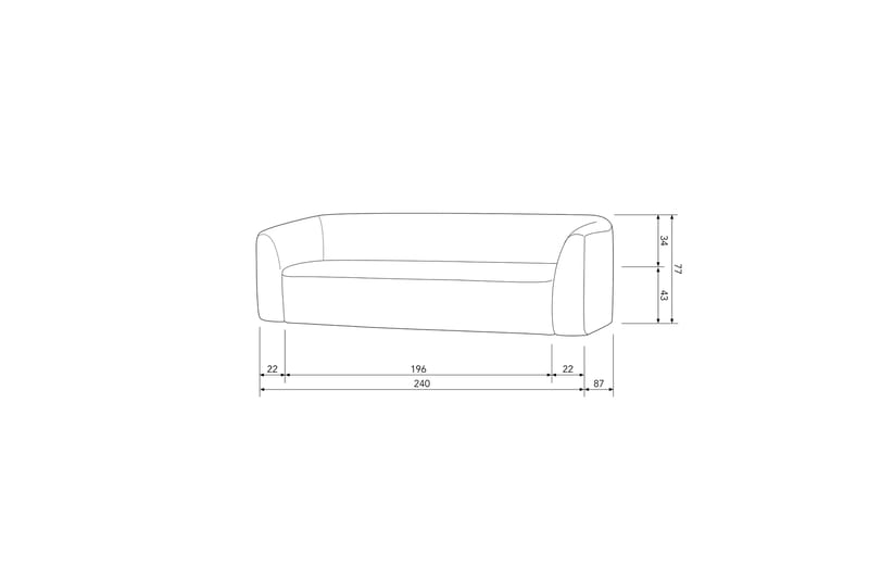 Soffa Mooli 3-sits - Grå - Möbler - Soffa - 3 sits soffa