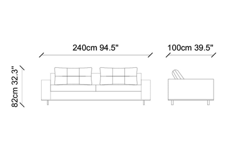 Soffa Tallarook 3-sits - Grå - Möbler - Soffa - 3 sits soffa