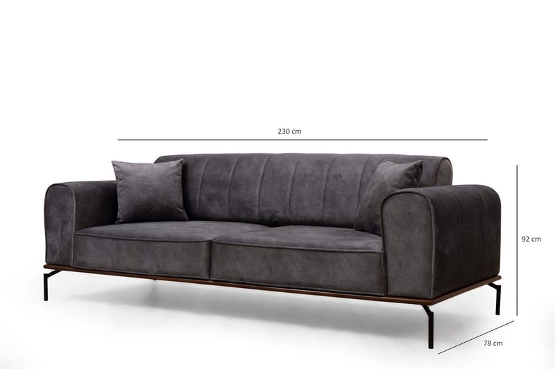 Soffa Petone 3-sits - Antracit - Möbler - Soffa - 3 sits soffa