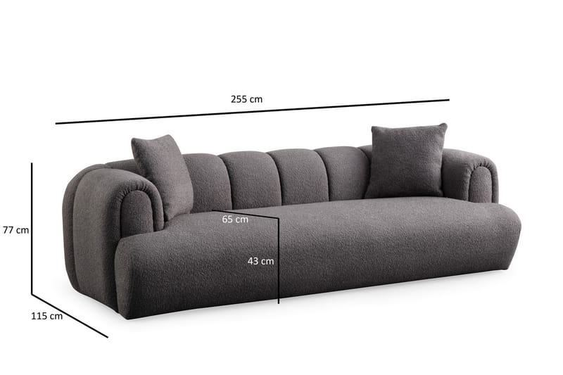 3-sits Soffa Tandinas - Antracit - Möbler - Soffa - 3 sits soffa