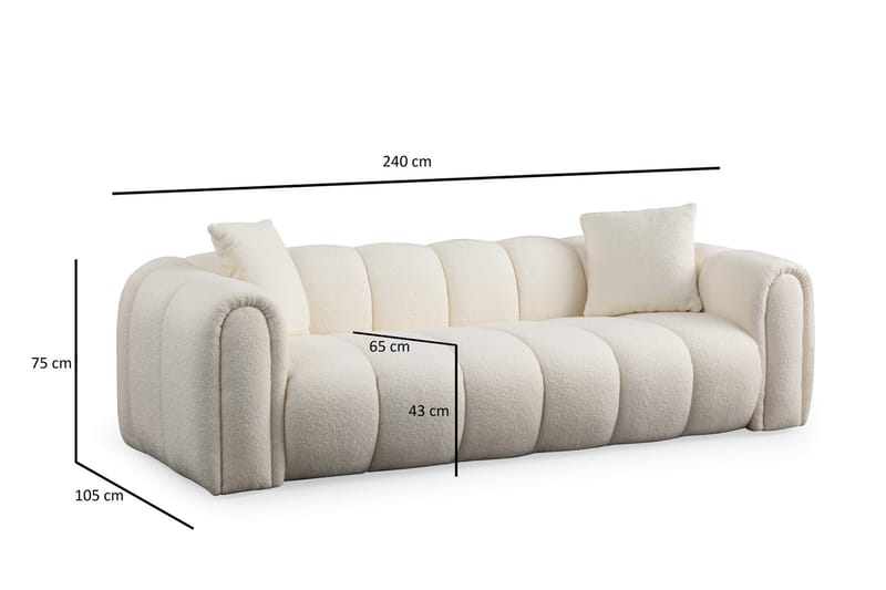 3-sits Soffa Tandinas - Vit - Möbler - Soffa - 3 sits soffa