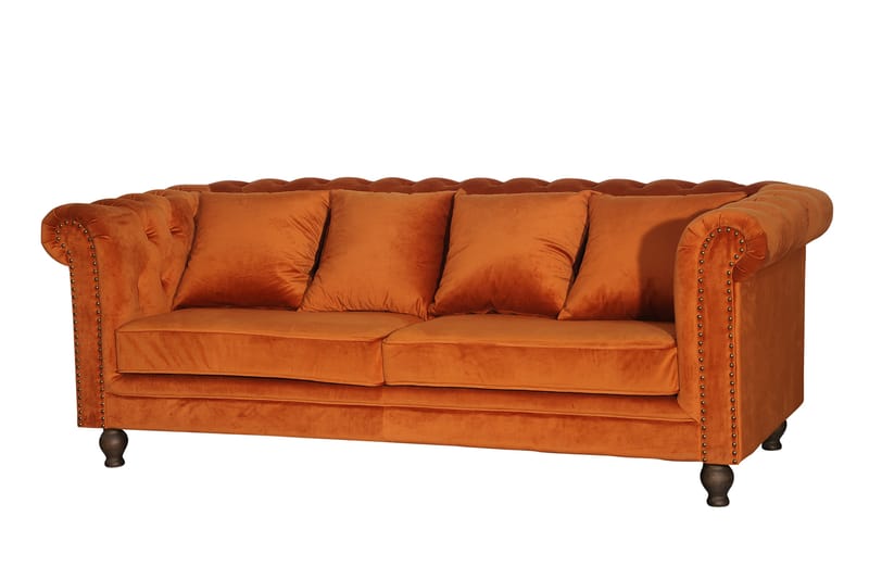 Velvet Sammetssoffa 3-sits - Orange - Möbler - Soffa - 3 sits soffa