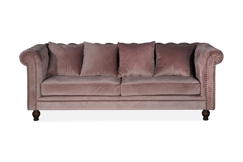 Velvet Sammetssoffa 3-sits - Rosa - Möbler - Soffa - 3 sits soffa