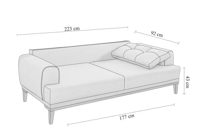 3-sits Soffa Vinadi - Grå - Möbler - Soffa - 3 sits soffa