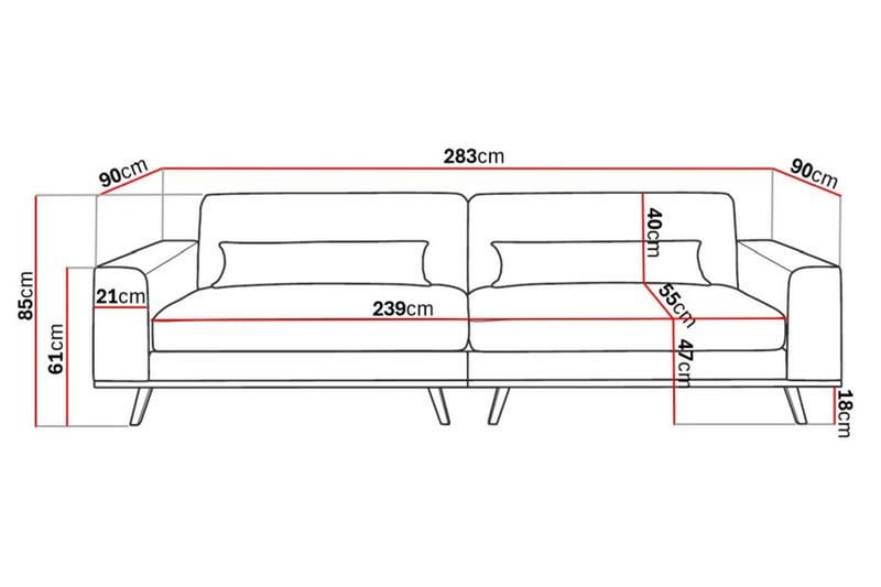 4-sits Konstlädersoffa Haga - Brun - Möbler - Soffa - 4 sits soffa