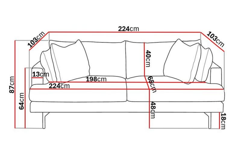 4-sits Soffa Armunia - Beige - Möbler - Soffa - 4 sits soffa