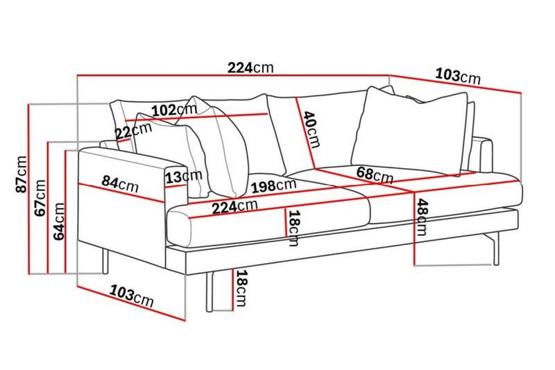 4-sits Soffa Armunia - Beige - Möbler - Soffa - 4 sits soffa