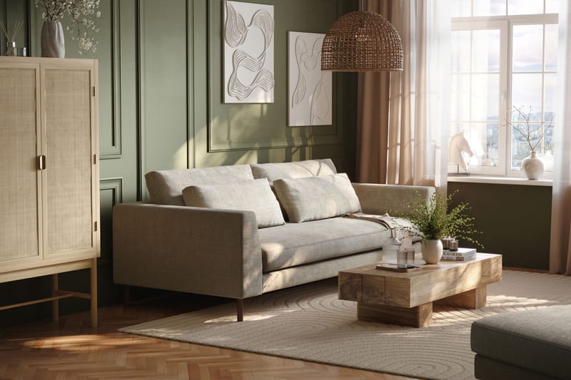 4-sits Soffa Florenz Hel dyna - Grå/Beige - Möbler - Soffa - 4 sits soffa