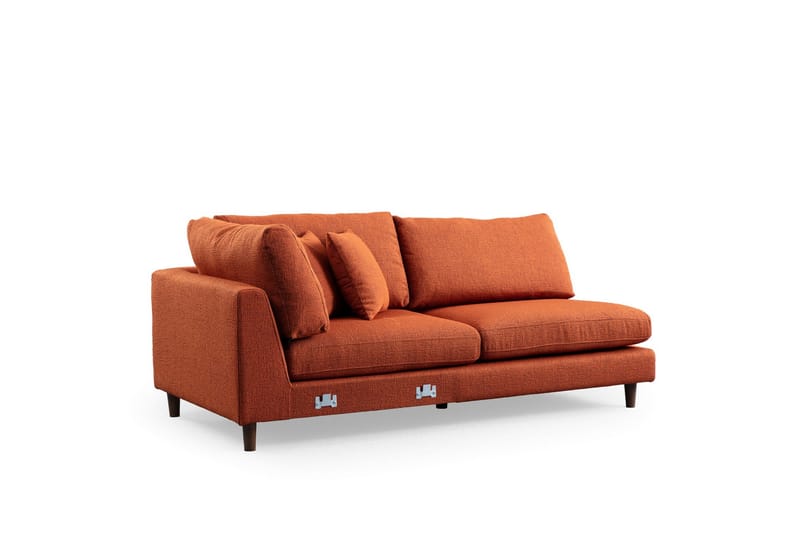 4-sits Soffa med Divan Brigid - Orange - Möbler - Soffa - Divansoffa & schäslongsoffa - 4 sits soffa med divan