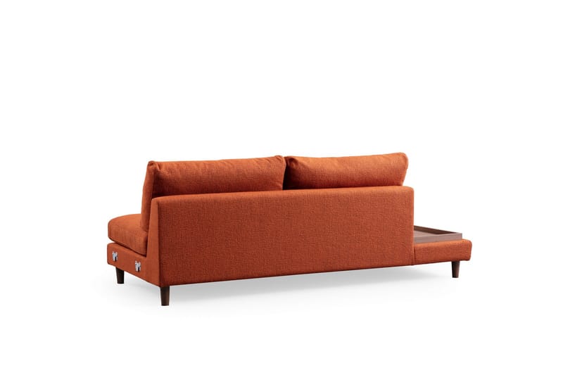 4-sits Soffa med Divan Brigid - Orange - Möbler - Soffa - Divansoffa & schäslongsoffa - 4 sits soffa med divan