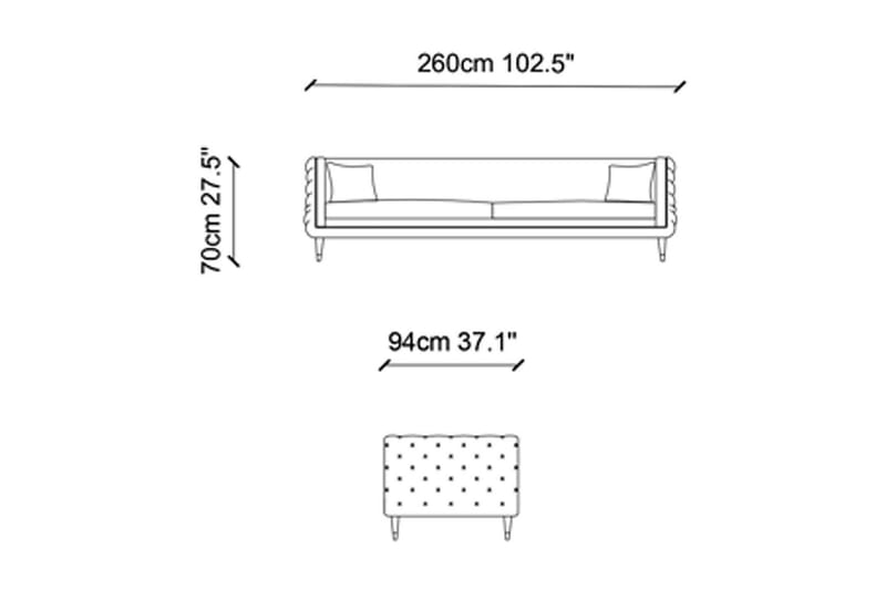 Soffa Tauwhare 4-sits - Cream - Möbler - Soffa - 4 sits soffa