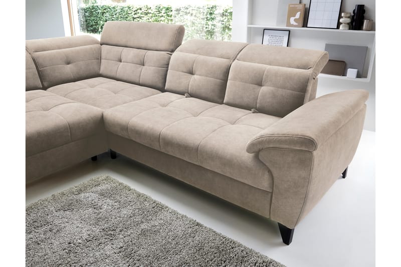 5-sits Soffa med Schäslong Inferne - Beige - Möbler - Soffa - Divansoffa & schäslongsoffa