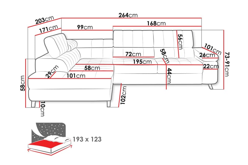 Amshyttan Soffa med Schäslong 3-sits - Brun - Möbler - Soffa - Divansoffa & schäslongsoffa - 3 sits soffa med divan