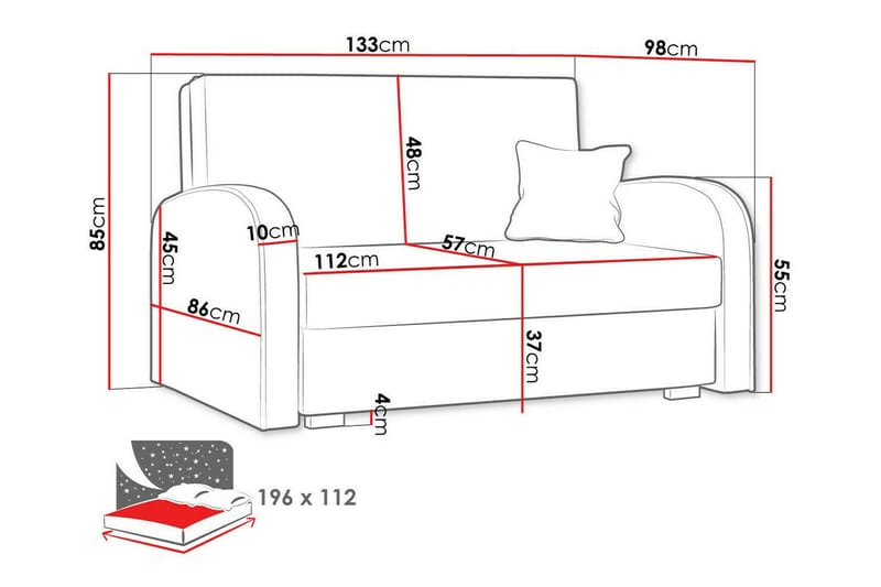 2-sits Bäddsoffa Denegal - Möbler - Soffa - Bäddsoffa - 2 sits bäddsoffa