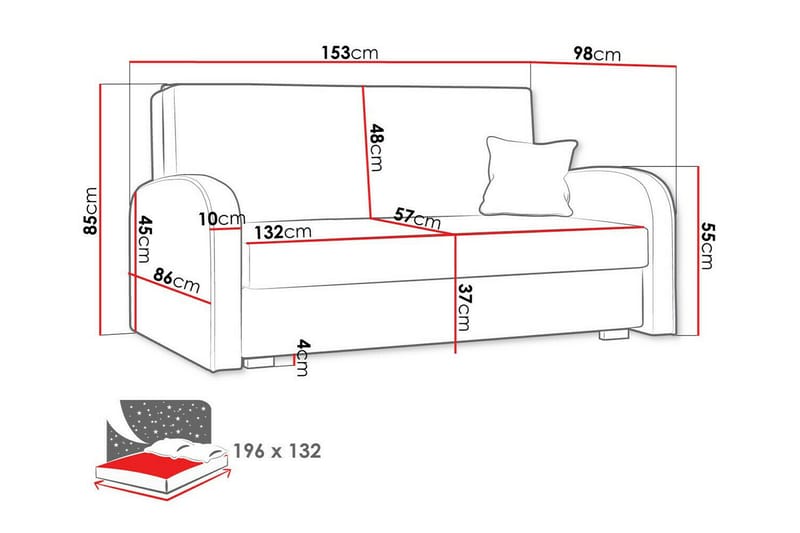 2-sits Bäddsoffa Denegal - Möbler - Soffa - Bäddsoffa - 2 sits bäddsoffa