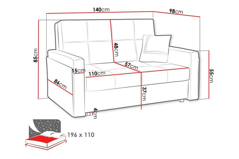 2-sits Bäddsoffa Denegal - Möbler - Soffa - Bäddsoffa - 2 sits bäddsoffa