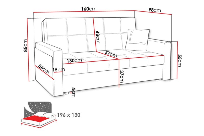 2-sits Bäddsoffa Denegal - Möbler - Soffa - Bäddsoffa - 2 sits bäddsoffa